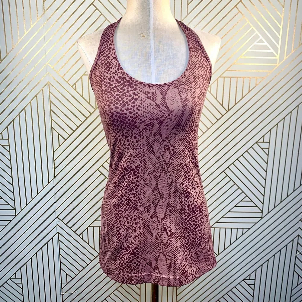 Lululemon Cool Racerback Tank Top Desert Snake‎ Berry Multi Pink Red Size 4